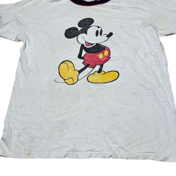 American Vintage Mickey Mouse Disney Made In USA Ringer T Shirt Large - Picture 2 of 6